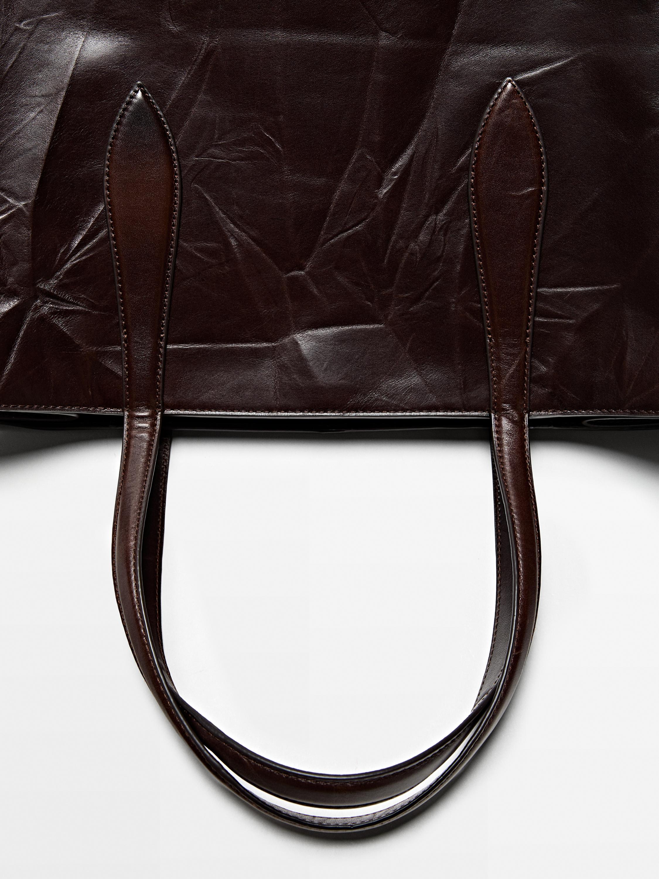Crackled nappa leather maxi MD ICON bag